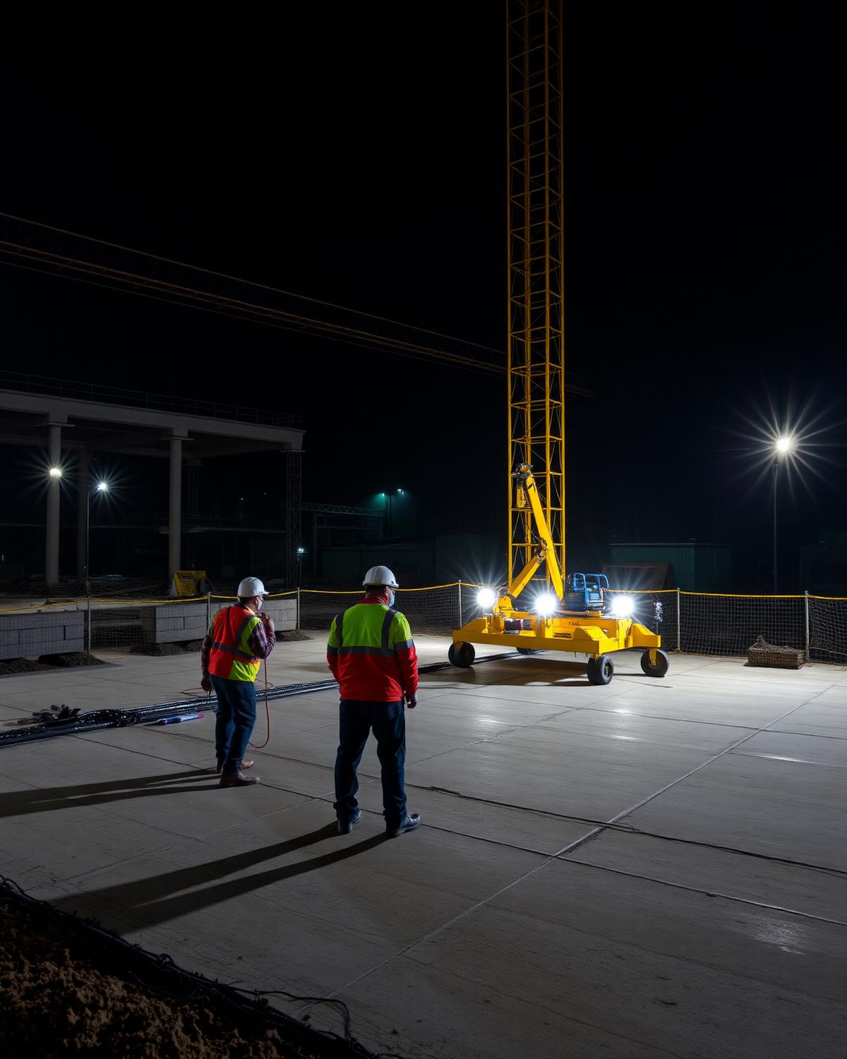 Structural engineer supervising a concrete coring rig on-site